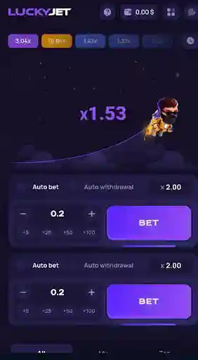 Play 1win Lucky Jet game on mobile