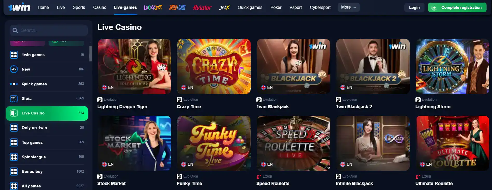 1win Live Dealer games in India